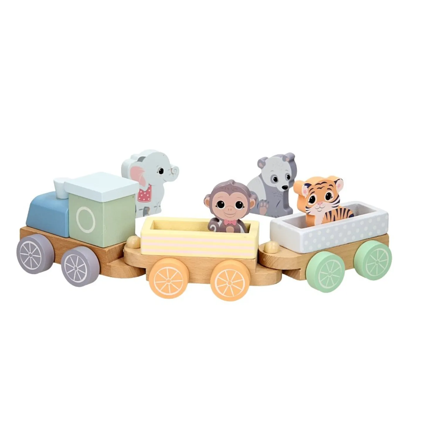 Joueco Houten Trein Wilde Dieren