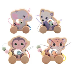 Joueco The Wildies Houten Dier met Kralenbaan