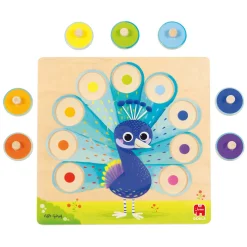 Jumbo Goula - Houten Noppenpuzzel Pauw, 9st.