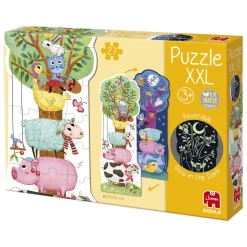 Jumbo Goula Omkeerbare Puzzel XXL Boerderij Dag en Nacht, 27st.