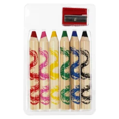 Jumbo Potloodkrijtjes, 6st. + Puntenslijper