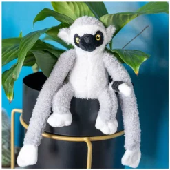 Jungle Mates Knuffel - Lemur Maki Grijs Zwart