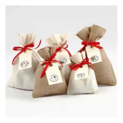 Jute Zakje met Trekkoord, 4 stuks