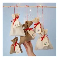 Jute Zakje met Trekkoord, 4 stuks