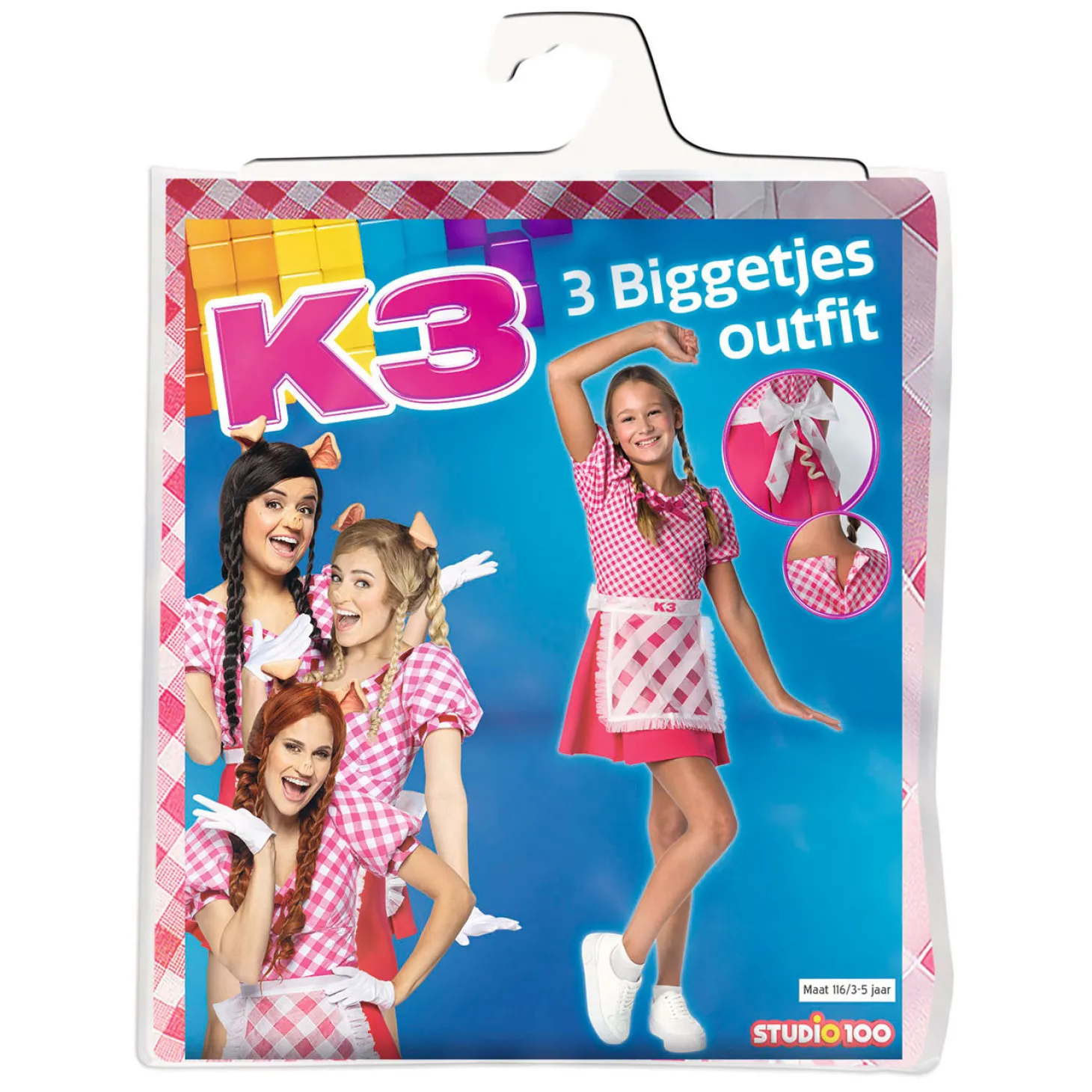 K3 Verkleedjurk - 3 Biggetjes, 3-5 jaar