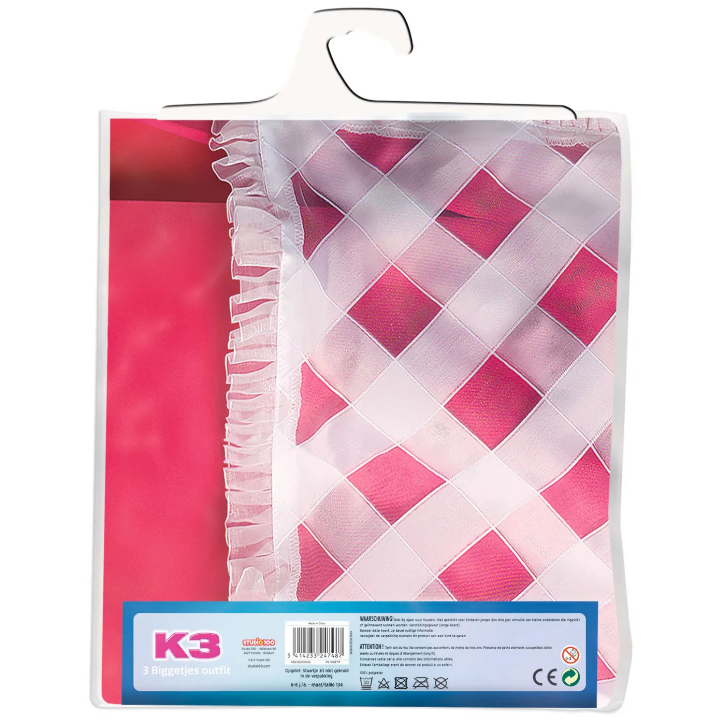 K3 Verkleedjurk - 3 Biggetjes, 6-8 jaar