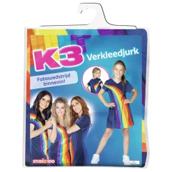 K3 Verkleedjurk - Regenboog Blauw, 9-11 jaar