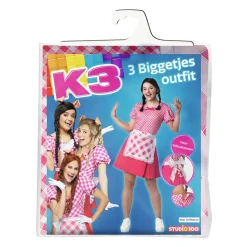 K3 Verkleedjurk voor Volwassenen - 3 biggetjes, maat 38