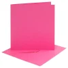 Kaarten en Enveloppen Donker Roze, 4st.