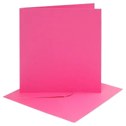 Kaarten en Enveloppen Donker Roze, 4st.
