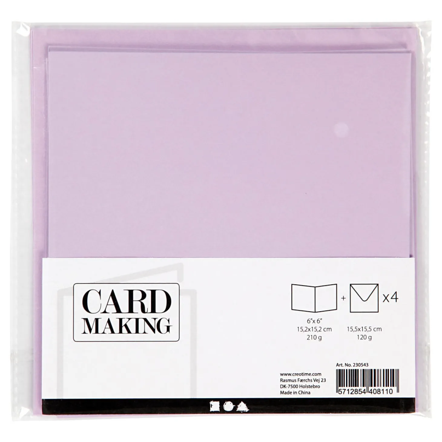 Kaarten en Enveloppen Lichtpaars, 4st.