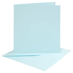 Kaarten en Enveloppen Lichtblauw, 4st.