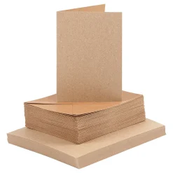 Kaarten en Enveloppen Naturel, 50 Sets