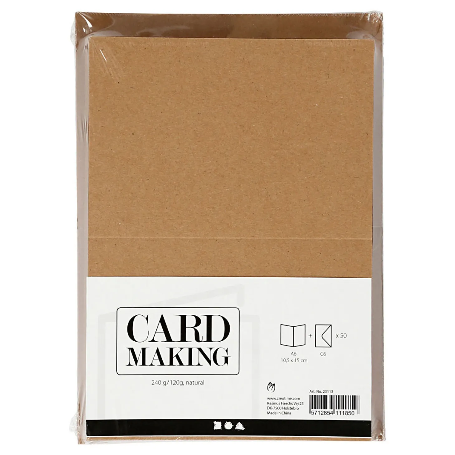 Kaarten en Enveloppen Naturel, 50 Sets