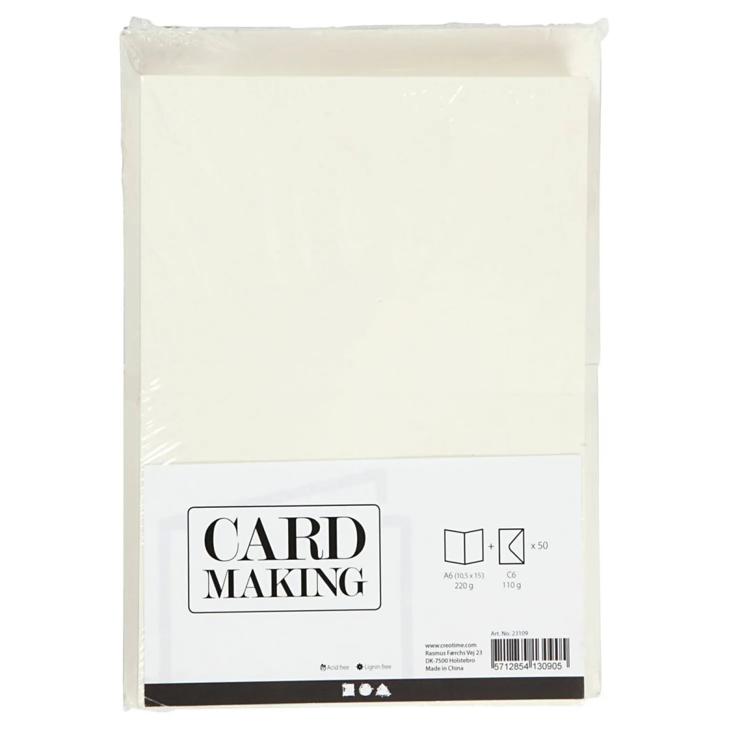 Kaarten en Enveloppen Off-white, 50 Sets