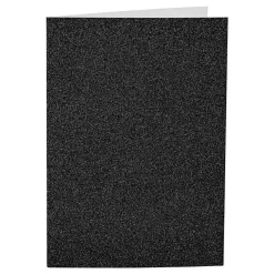 Kaarten en Enveloppen 10,5x15cm Glitter Zwart - 4st.