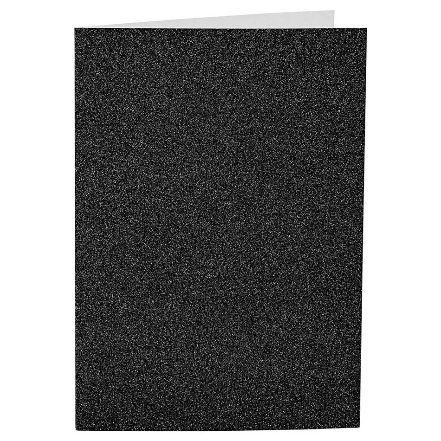 Kaarten en Enveloppen 10,5x15cm Glitter Zwart - 4st.