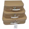 Kartonnen Koffer Set Bruin, 3st.