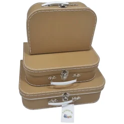 Kartonnen Koffer Set Bruin, 3st.