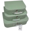 Kartonnen Koffer Set Groen, 3st.
