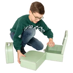 Kartonnen Koffer Set Groen, 3st.