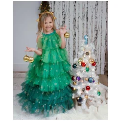 Kerstboomjurk met Haarband - 5-6 Jaar
