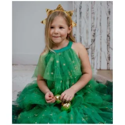 Kerstboomjurk met Haarband - 5-6 Jaar