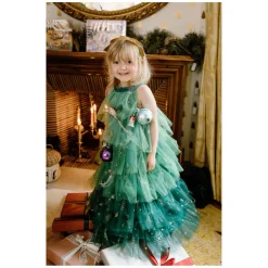 Kerstboomjurk met Haarband - 3-4 Jaar
