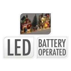 Kerstdorp met Led set, 17dlg.
