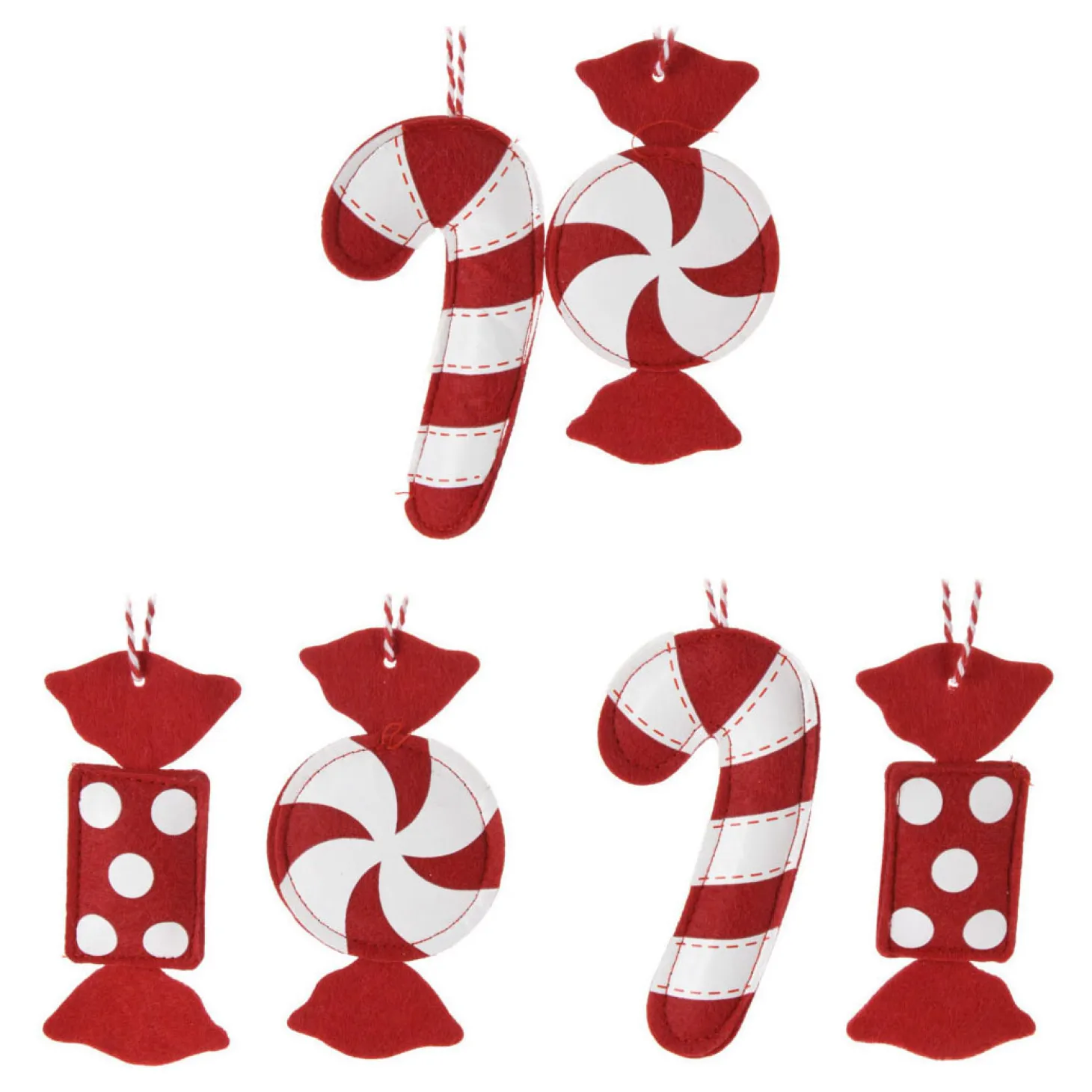 Kersthangers Vilt Snoep, Set van 12