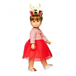 Kerstjurk met Haarband Rendier, maat 35-45 cm