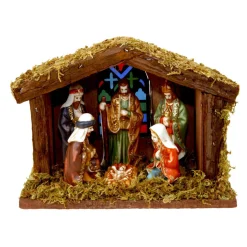 Kerststal met 6 Figuren en Licht