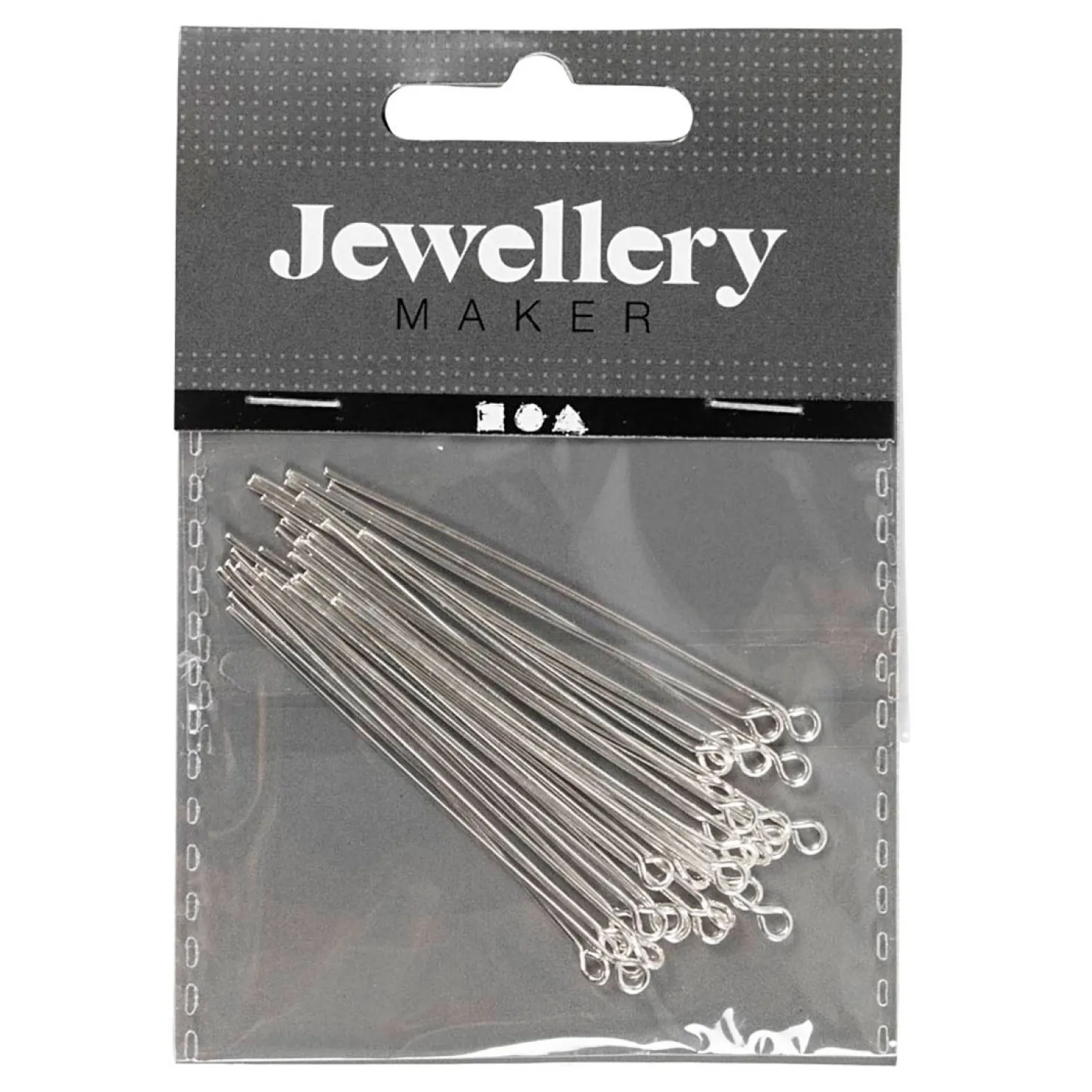 Kettelstiften Verzilverd 50 mm, 30st.