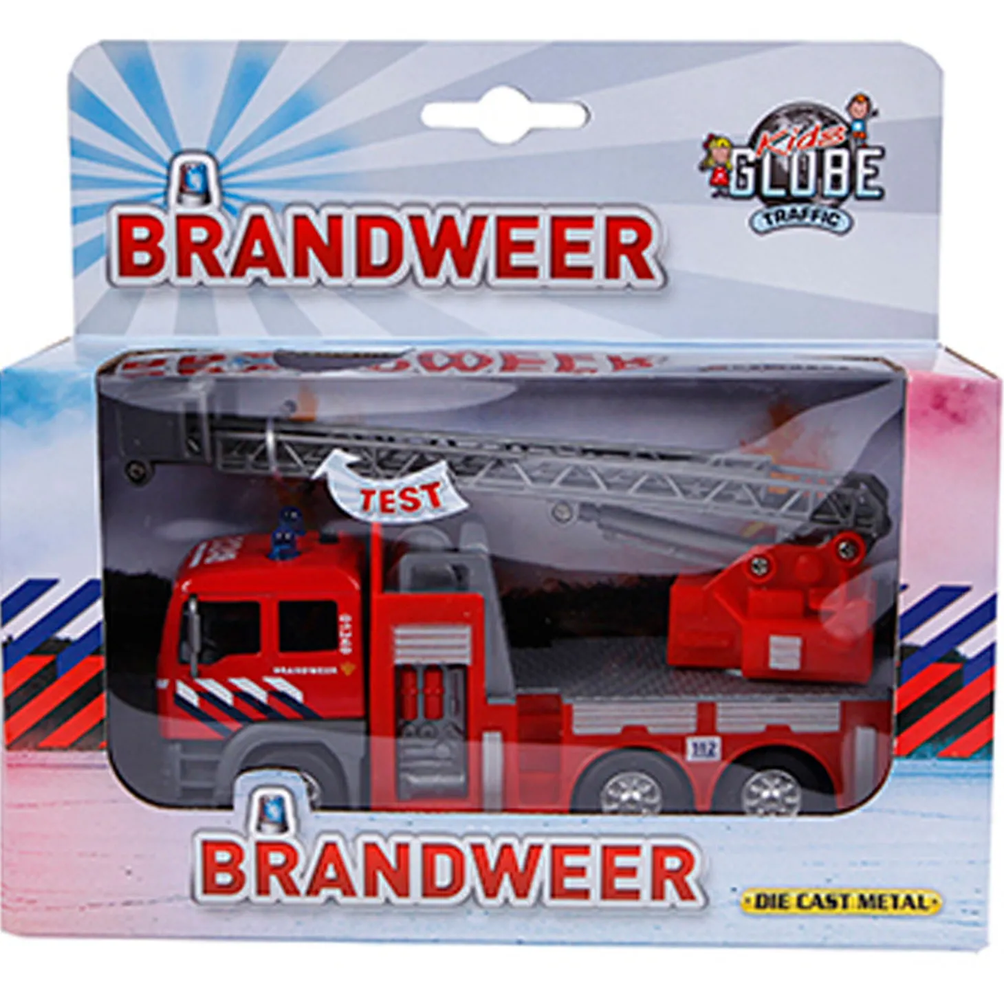 Kids Globe Die-cast Brandweer Ladderwagen NL, 16cm