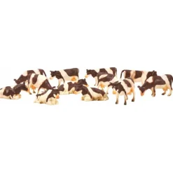 Kids Globe Koeien Rood/Bont, 12st. 1:32