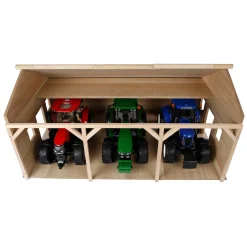 Kids Globe Landbouwloods Hout Voor 3 Tractoren, 1:16