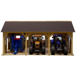 Kids Globe Landbouwloods Hout Voor 3 Tractoren, 1:16