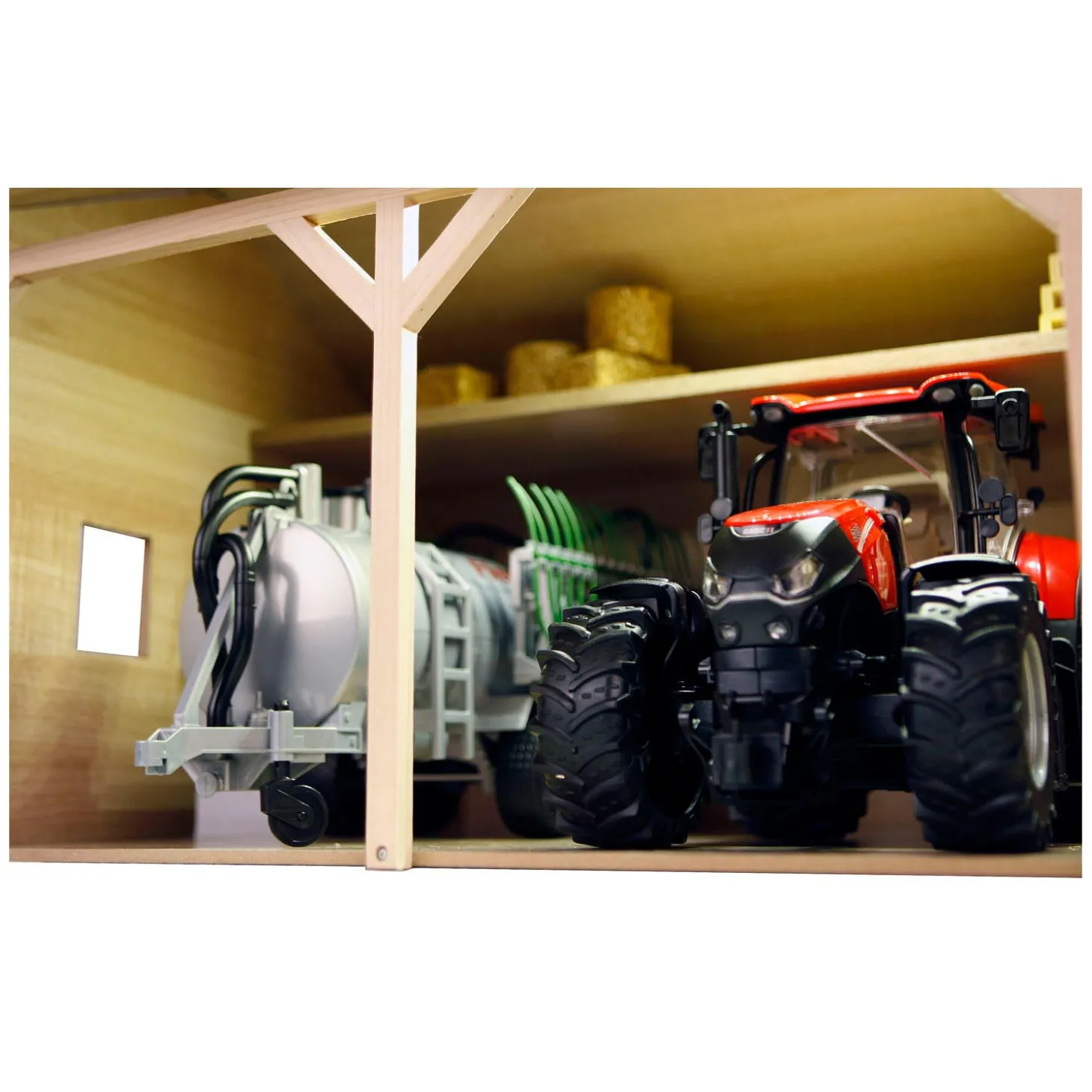 Kids Globe Landbouwloods Hout Voor 3 Tractoren, 1:16