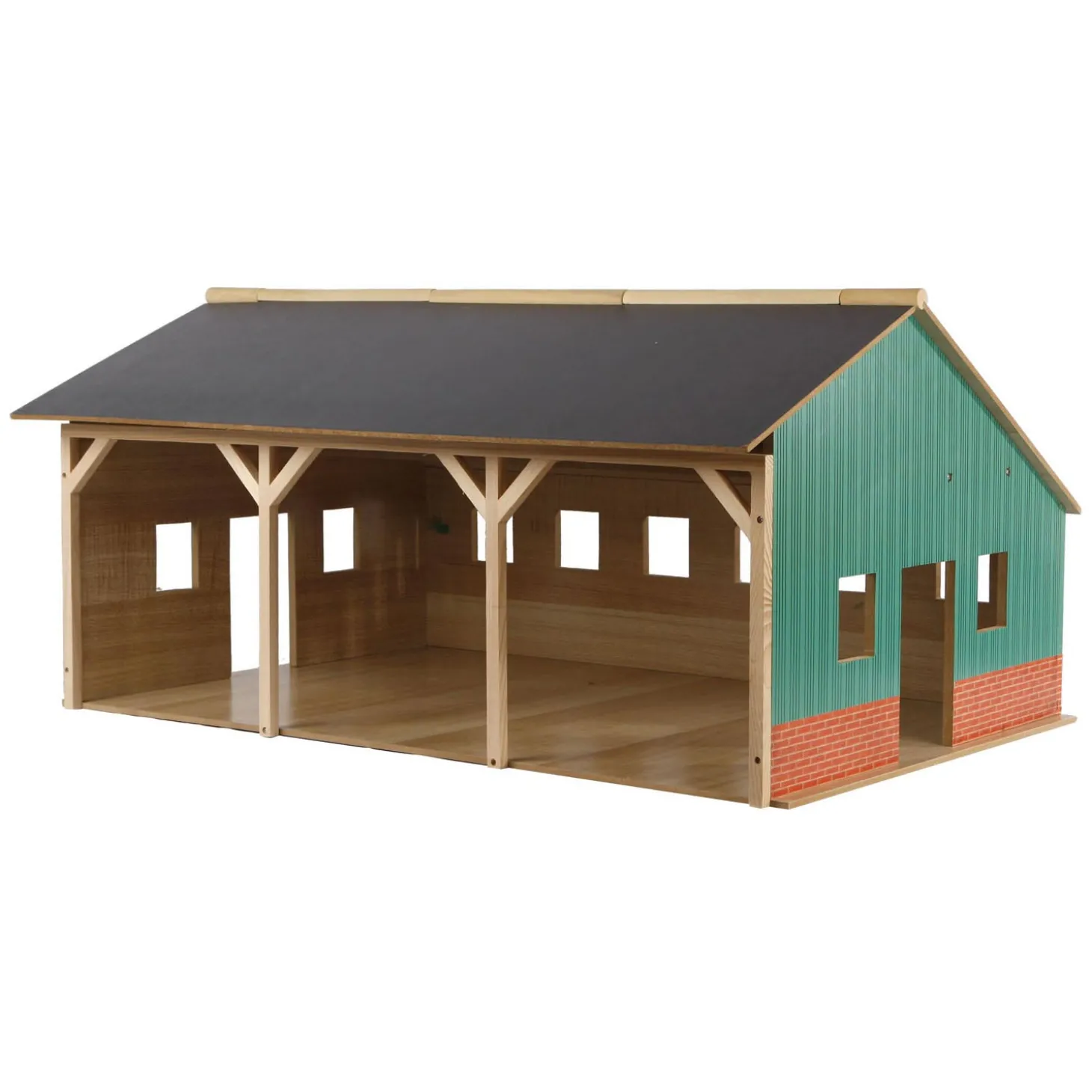 Kids Globe Landbouwloods Hout Voor 3 Tractoren, 1:16