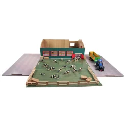 Kids Globe Loopstal met Berging en Weiland 1:32