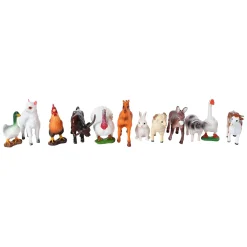 Kids Globe Miniatuur Boerderijdieren Figuren, 36st.
