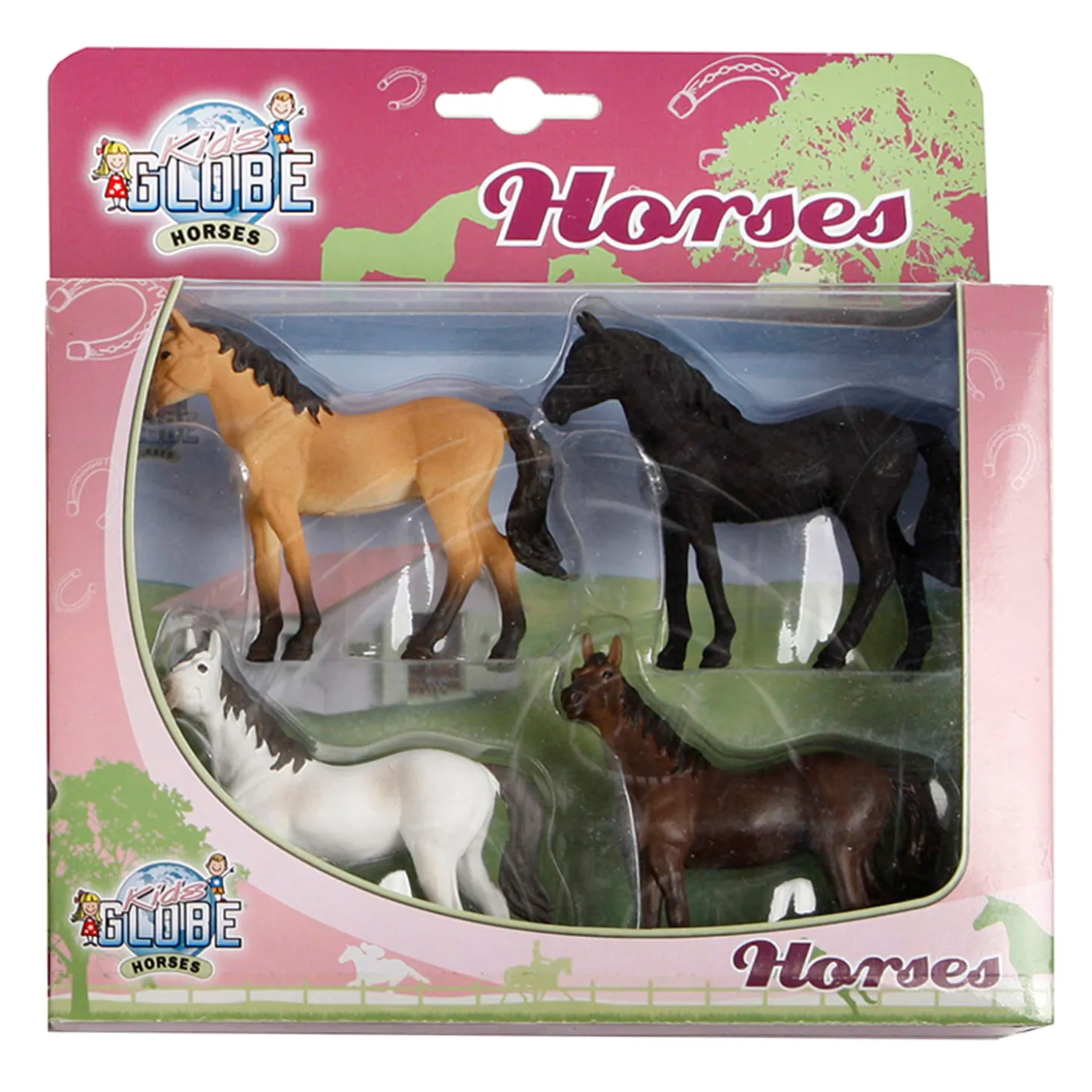 Kids Globe Paarden, 4st. 1:32