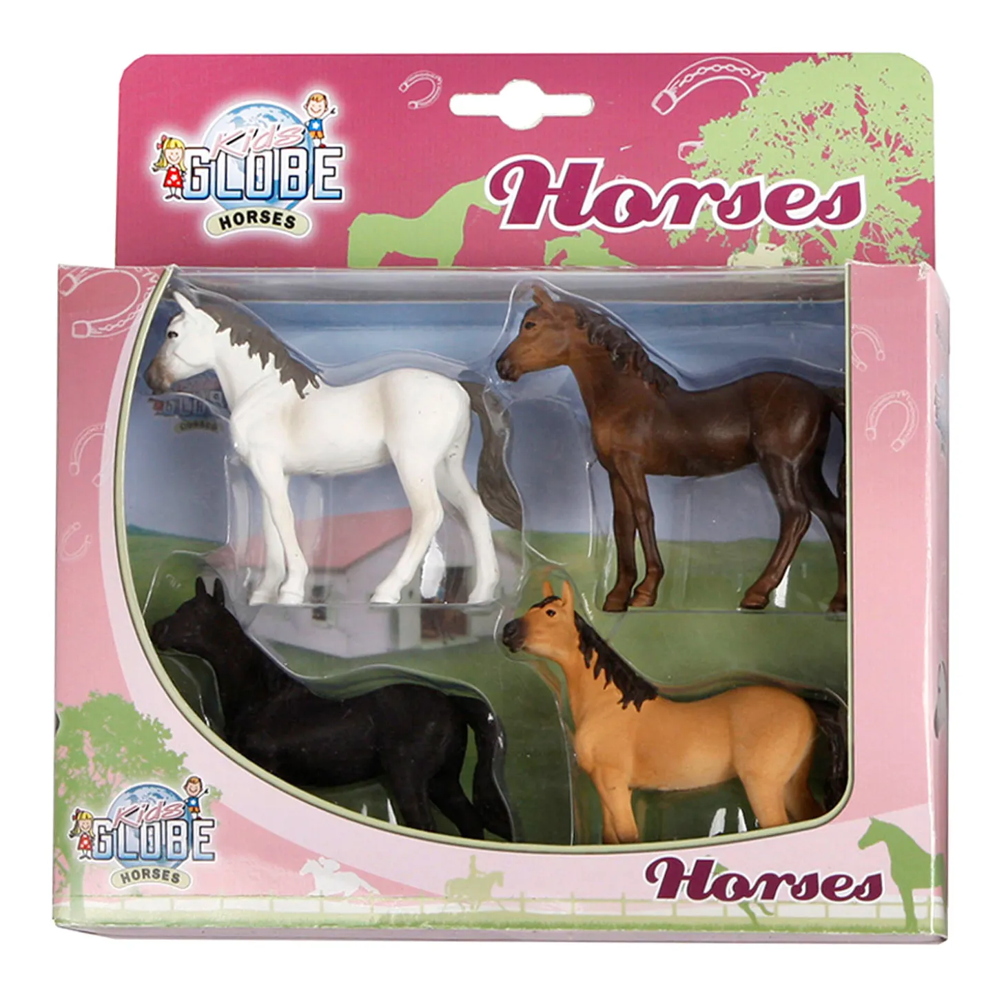 Kids Globe Paarden, 4st. 1:32