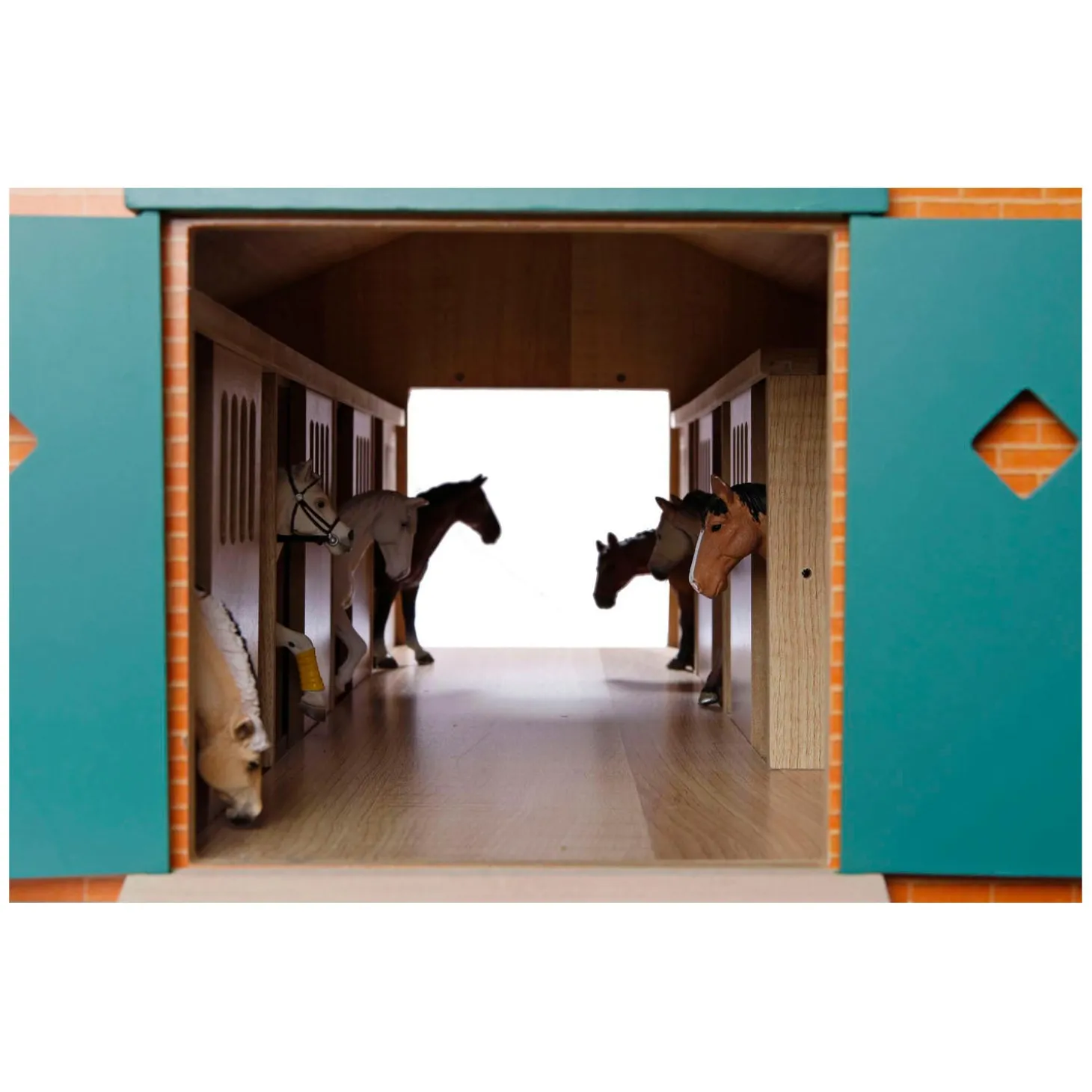 Kids Globe Paardenstal met 7 boxen, 1:24