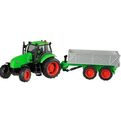 Kids Globe Tractor met Aanhanger Licht & Geluid 1:32