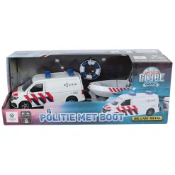 Kids Globe VW Transporter Politie met Boot Die-Cast