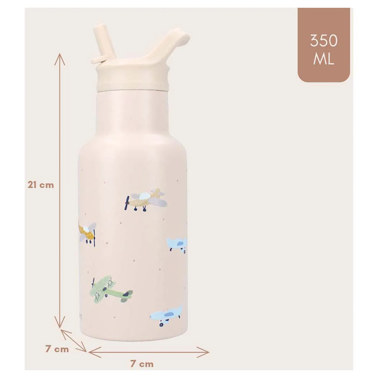 Kidzroom Drinkfles Sweet Sips Vliegtuigen, 350ml
