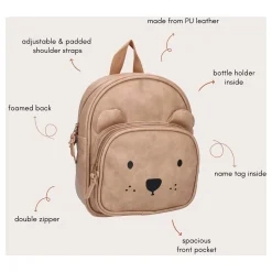 Kidzroom Rugzak Porto Beary Excited Leer