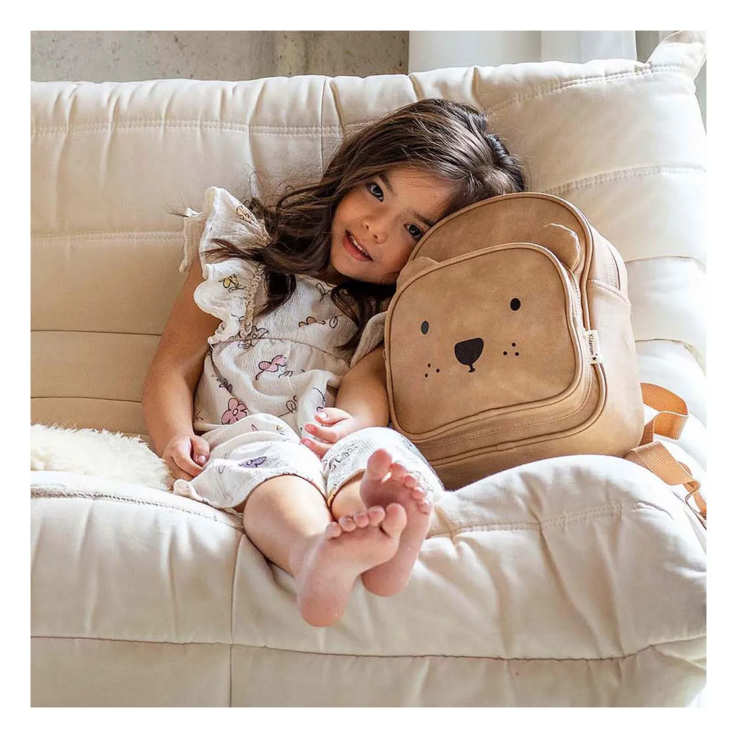 Kidzroom Rugzak Porto Beary Excited Leer