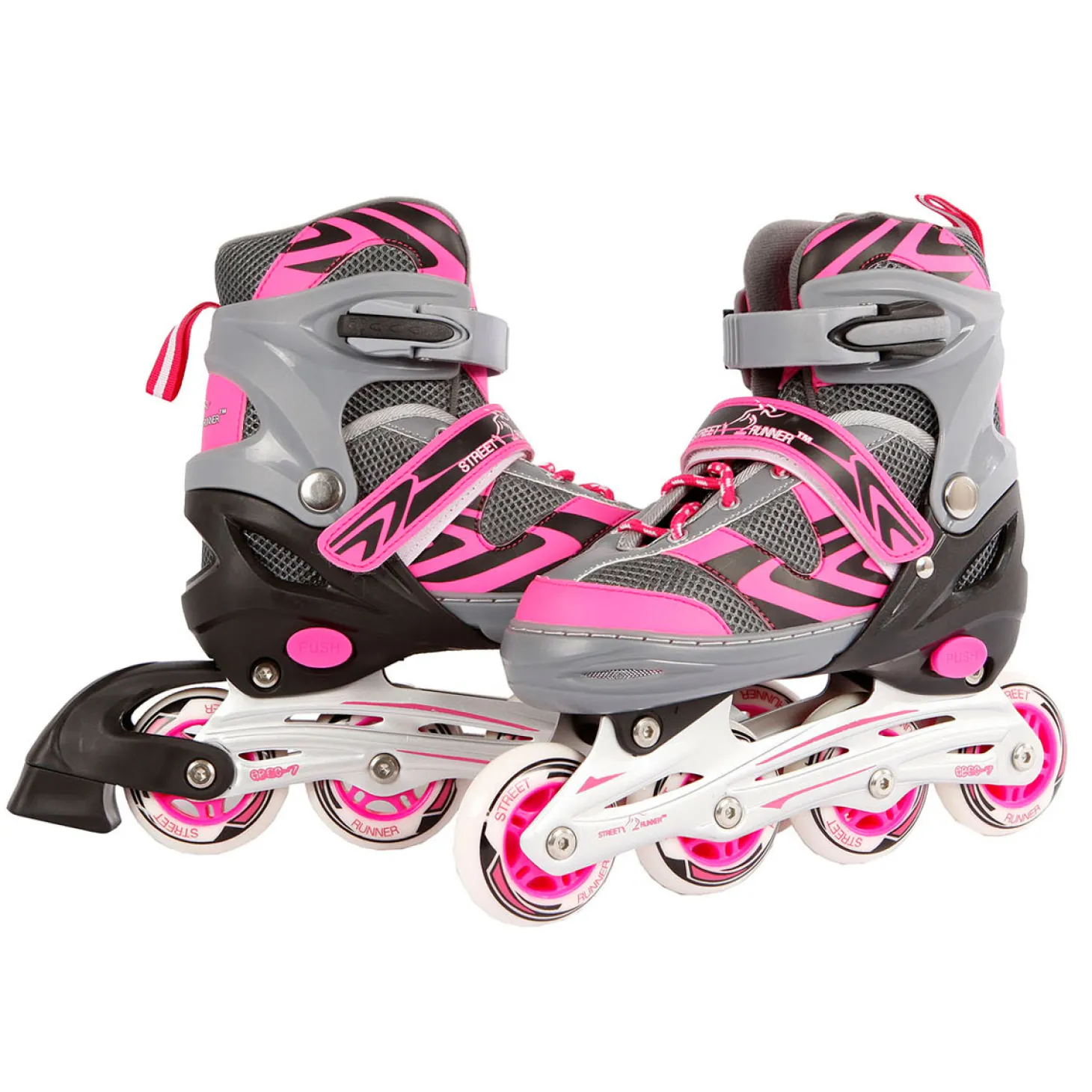 Kinder Skeelers Roze/Grijs, maat 29-32